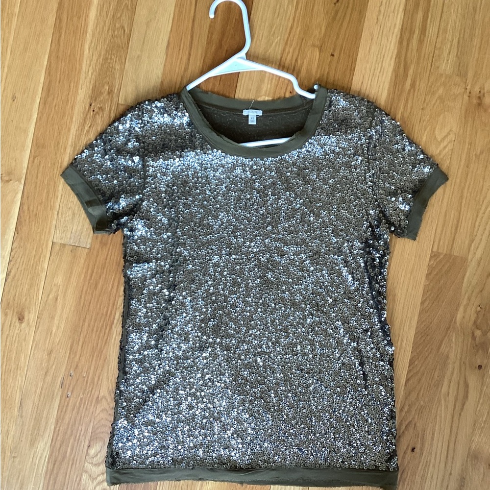 J Crew  blouse with sequins.